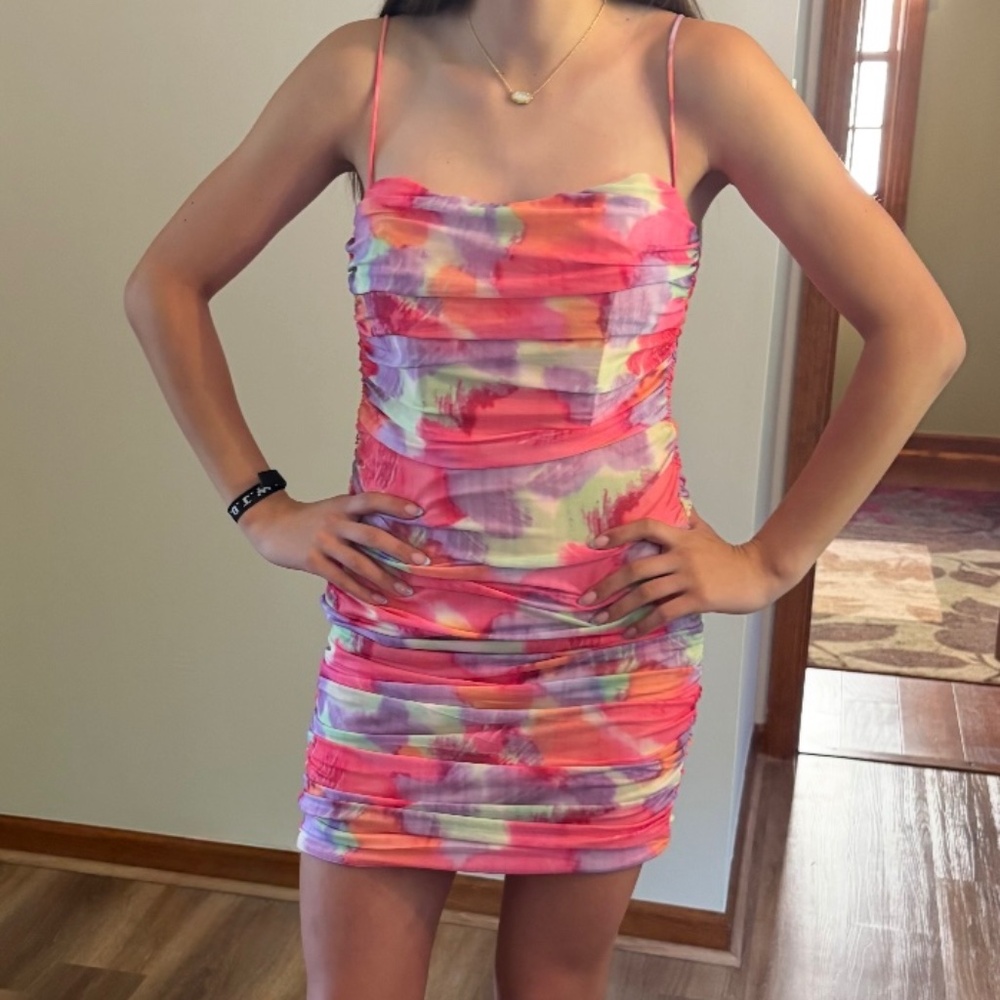 Saints & Secrets Ruched Short Dress
